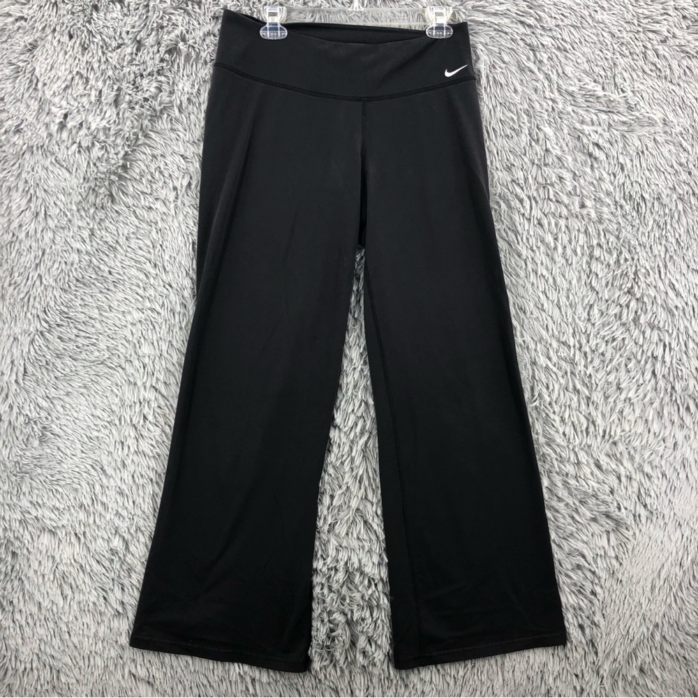 Nike Pants Womens Medium Dri Fit Black White Athletic Pants Stretch